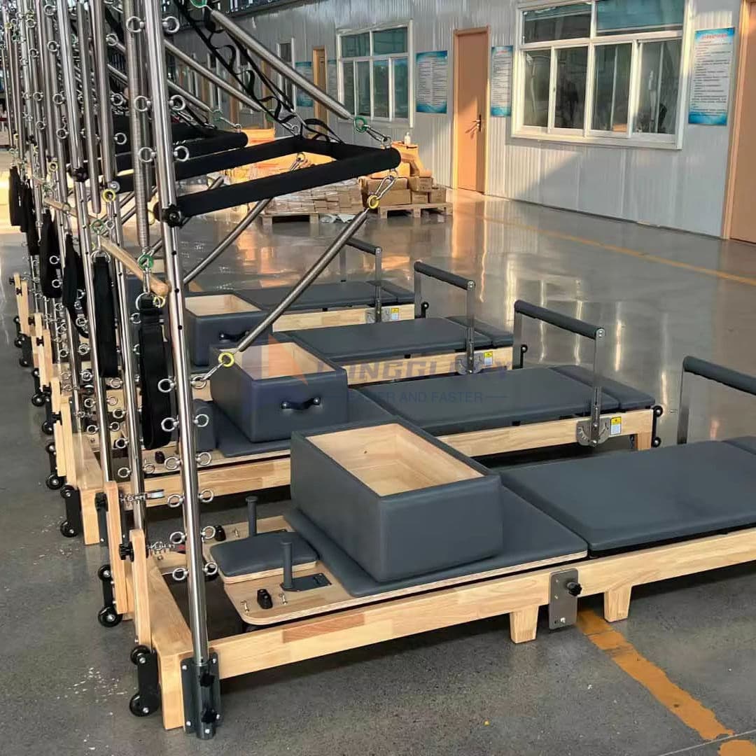 Oak Pilates Reformer With Half Tower